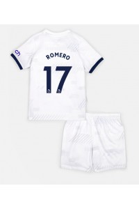 Tottenham Hotspur Cristian Romero #17 Jalkapallovaatteet Lasten Kotipeliasu 2023-24 Lyhythihainen (+ Lyhyet housut)